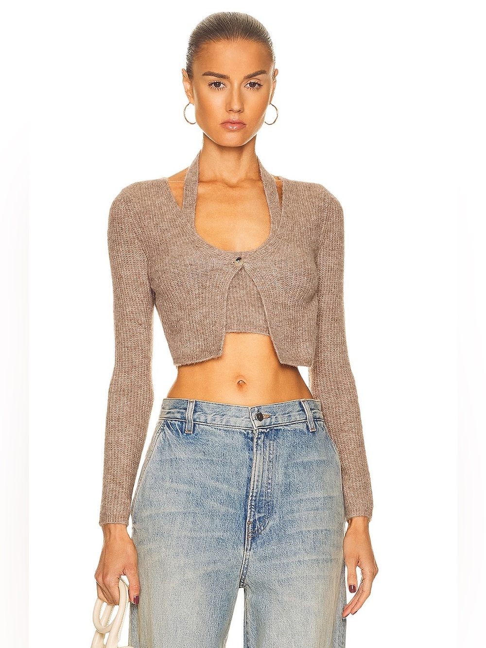 Alexander Wang Twinset Halter Cardigan in Alpaca